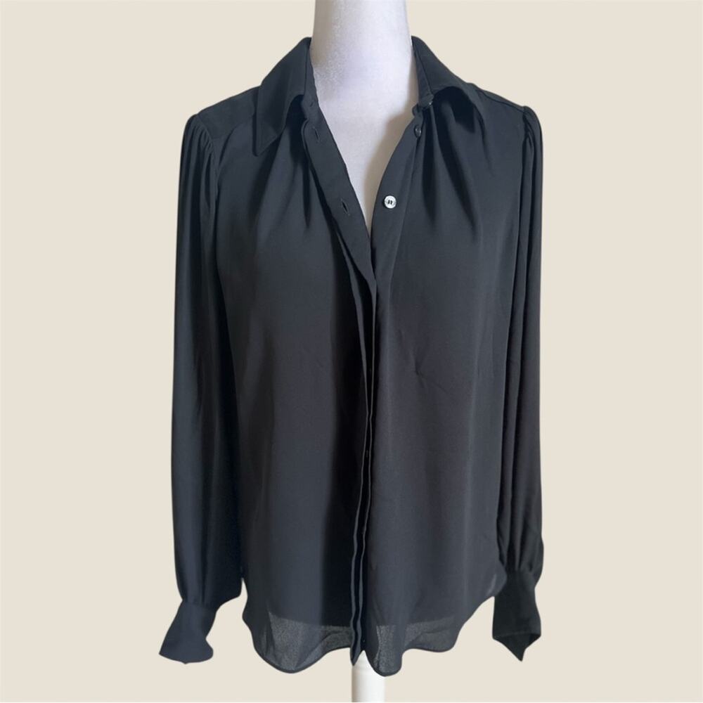 Louis Vuitton Black Long Sleeve button up uniform blouse women’s top size FR 36 - Picture 9 of 9